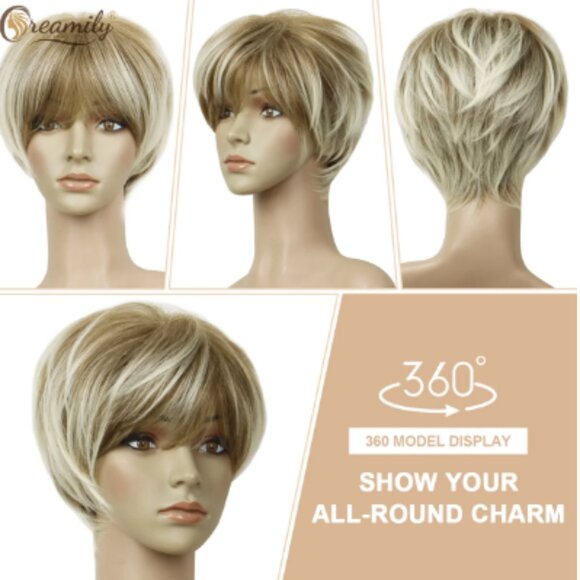 Synthetic  Hair Short Blonde Wig - Picture 2 of 4